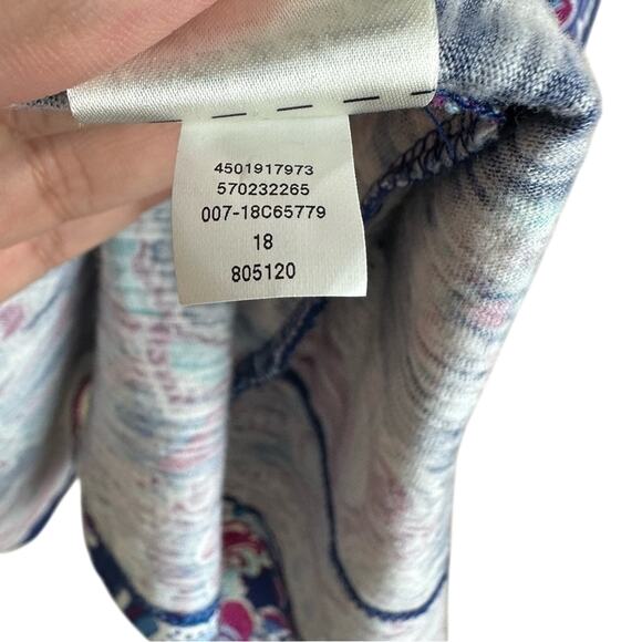 Chico’s Paisley Boho Kimono Lagenlook Cardigan Cotton Modal Open Front Size 1 - Picture 6 of 7